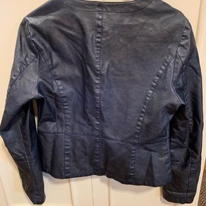 Leather navy jacket!